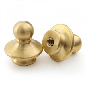 Brass luminaire tip, diameter 40mm, M10 threaded, ball-shaped