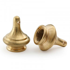 19mm diameter M10 threaded brass luminaire tip, hat shape