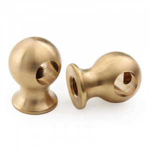 Brass luminaire tip diameter 28.5mm M10 threaded hat shape