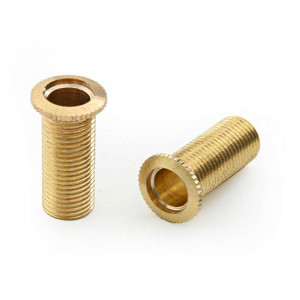 M10 brass sleeve with hex base, 1mm pitch - 25mm long
