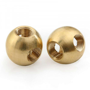 ball-shaped brass nipple with four M10 threaded outlets