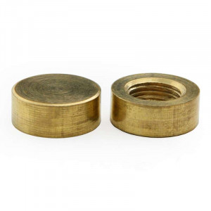 Decorative brass ball cap nut with 6-sided M10 threaded base