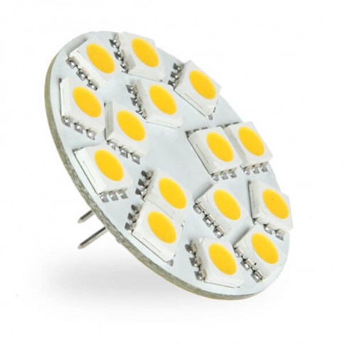 Ampoule 15 LED type 5050 SMD 10 à 30 volts culot G4 Coaxial
