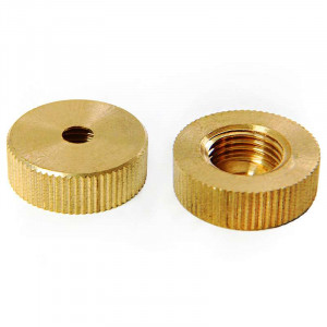 M10 knurled brass plug, diameter 18mm with Ø 4mm hole