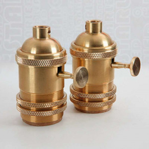 Heraclite E27 lampholder with brass rotary knob