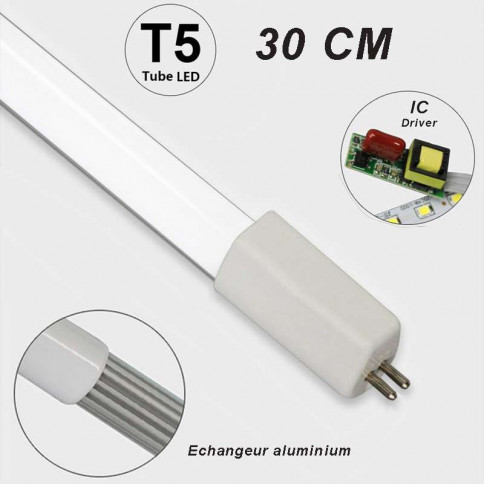 Mini tube LED T5 22 LED SMD 2835 longueur 300 mm 5 watts