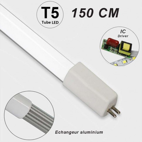 Tube LED T5 150 LED SMD 2835 longueur 1500 mm