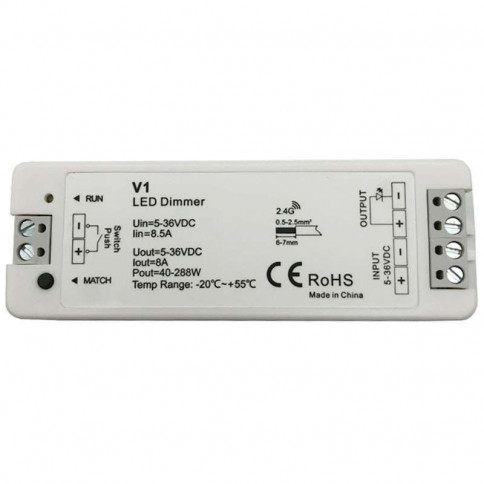 Variateur-basse-tention-5-volts-a-36-volts-commande-bouton-poussoir-ou-telecommande-RF-2.4G-puissance-288-watts