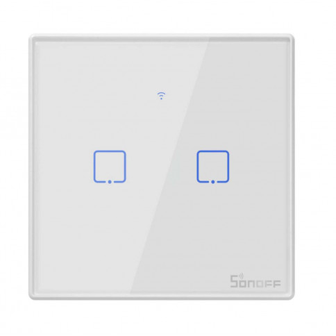 Bouton interupteur tactile 2 boutons Sonoff  programmable avec contôle Wifi Smart phone ou tablette 