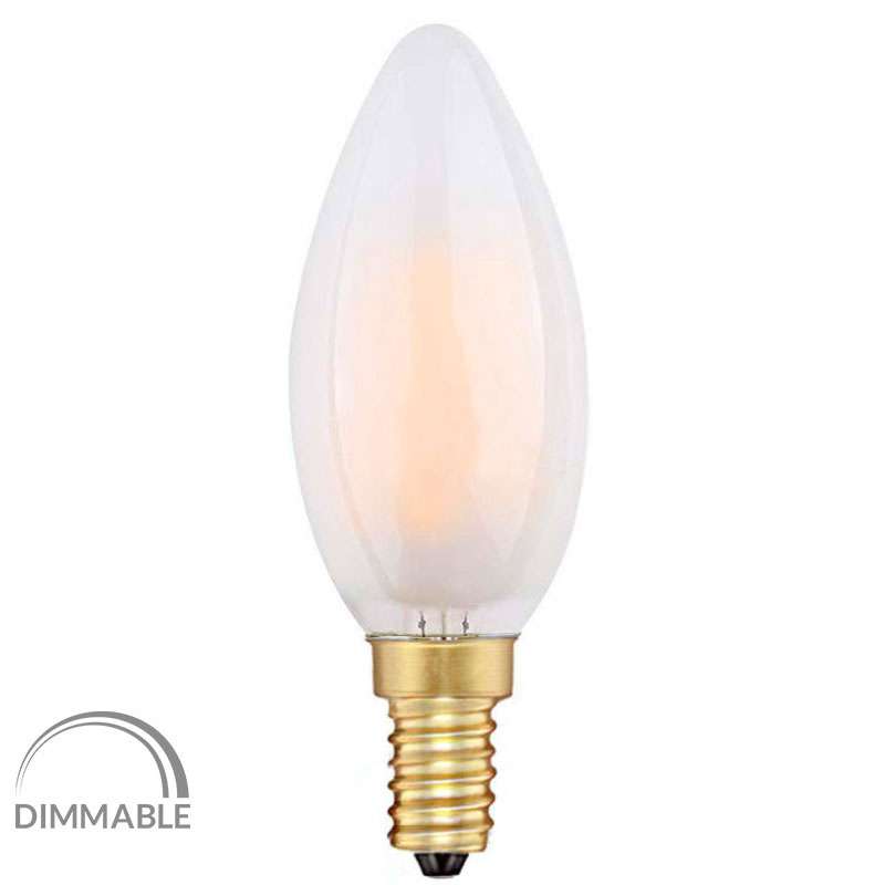 Ampoule flamme LED de 4 watts culot E14 dimmable verre satiné C32