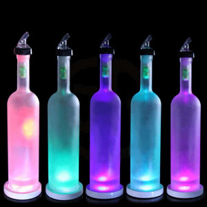 Kit of 12 LED bottle lighting panels Ø 80mm 12 volts for colour lighting of bar bottles