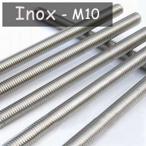 M10 stainless steel threaded tube, 1 mm pitch
