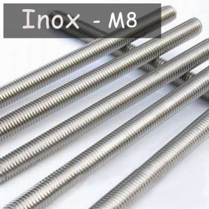 M18 stainless steel threaded tube, 1 mm pitch