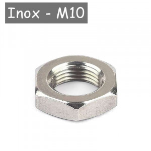 low stainless steel nut for M10 tube with 1mm pitch