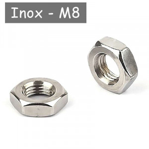 low stainless steel nut for M8 tube with 1mm pitch
