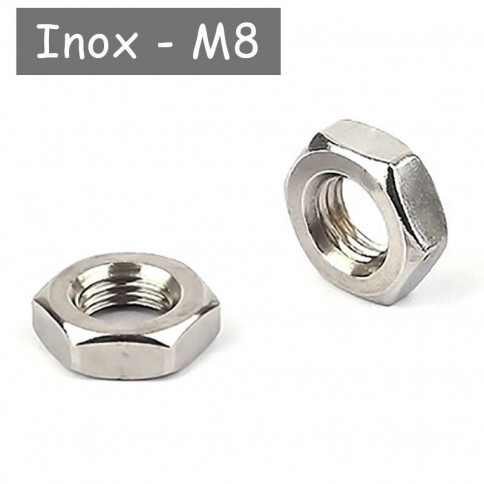 low stainless steel nut for M8 tube with 1mm pitch