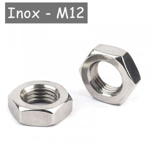 low stainless steel nut for M12 tube with 1mm pitch