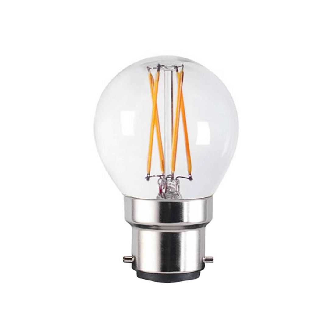Ampoule LED G45 4W culot B22 filament dimmable globe polyét
