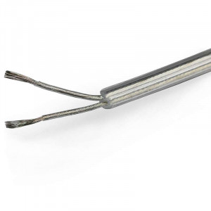 2x0.5mm electrical cable on transparent Teflon