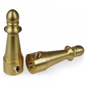 Brass luminaire tip, diameter 25mm, double tapped M10