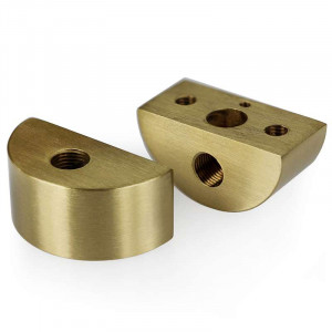 Half-moon brass wall light / M10 tapped base plate