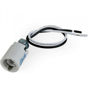 E12 porcelain socket on M10 hollow threaded rods with cables