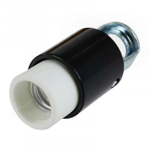 E12 porcelain socket on M10 hollow threaded rods with cables