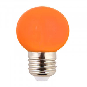 G45 spherical LED bulb with E27 base, orange light colour