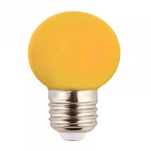 G45 spherical LED bulb with E27 base, yellow light colour