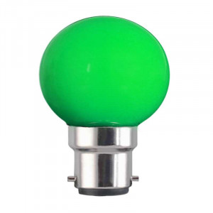 Spherical G45 bulb with B22 base, green, 230 volts