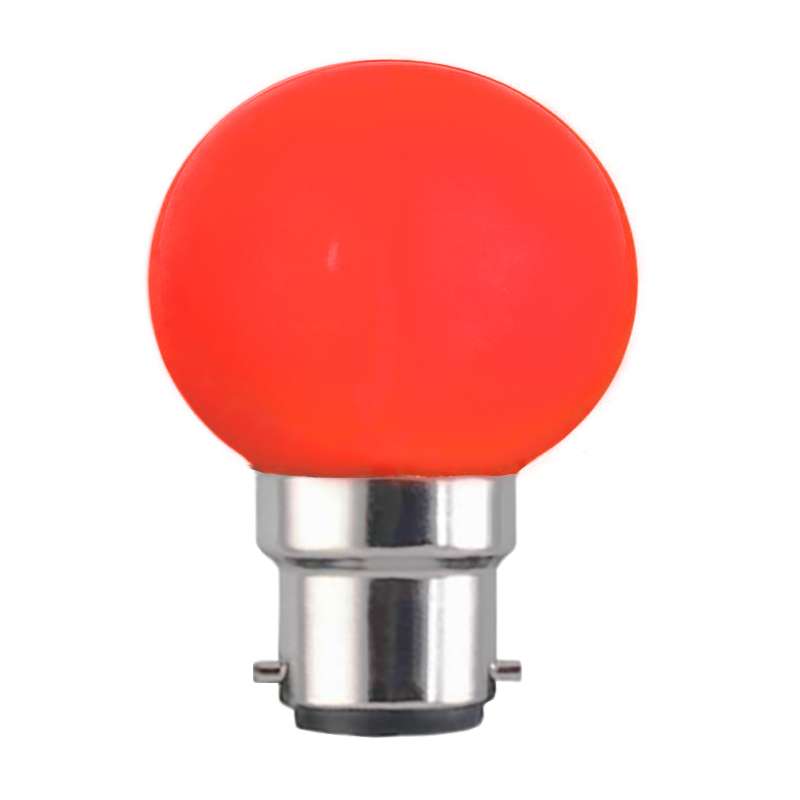 Ampoule LED sphérique G45 culot B22 éclairage rouge 230 volts 1 Watt