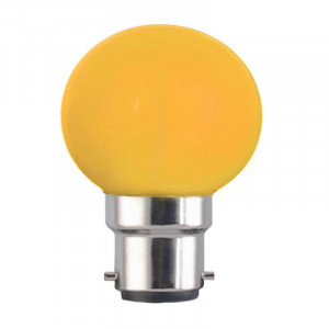 Spherical bulb G45 B22 base, yellow, 230 volts