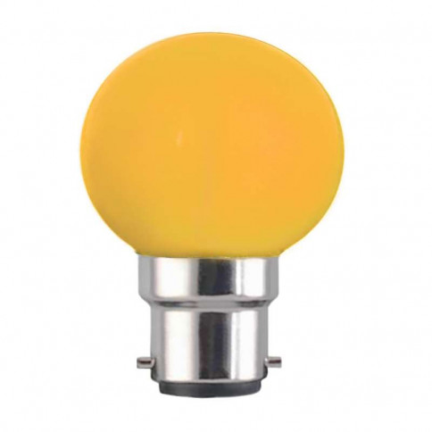Spherical bulb G45 B22 base, yellow, 230 volts