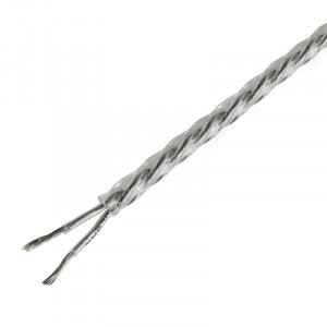 Transparent twisted electrical cable with two 2x0.75mm² conductors