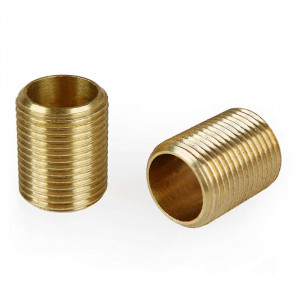 M12 brass threaded tube, 1mm pitch, 15mm long