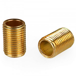 M12 brass threaded tube, 1mm pitch, 15mm long