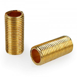 M10 brass threaded tube, 1mm pitch, 25mm long