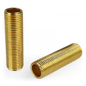 M10 brass threaded tube, 1mm pitch, 35mm long