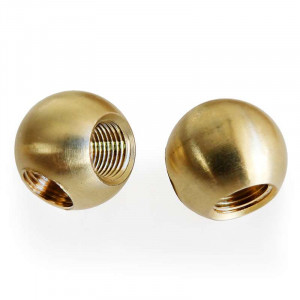 Ball-shaped brass sleeve with double M10 threaded outlets