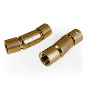 Brass articulated arm with M10 thread for luminaire on M10 threaded tube