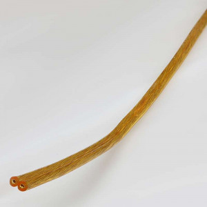 Flat electrical cable on transparent PVC sheath with two 0.5mm² gold-plated copper conductors