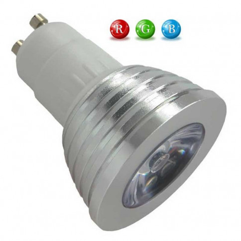 Ampoule LED GU10 RGB RVB 3 Watts + télécommande IR