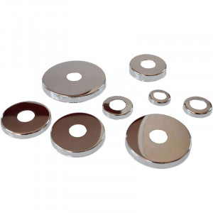 Chrome-plated washer with straight edge - internal diameter from 13mm to 44mm