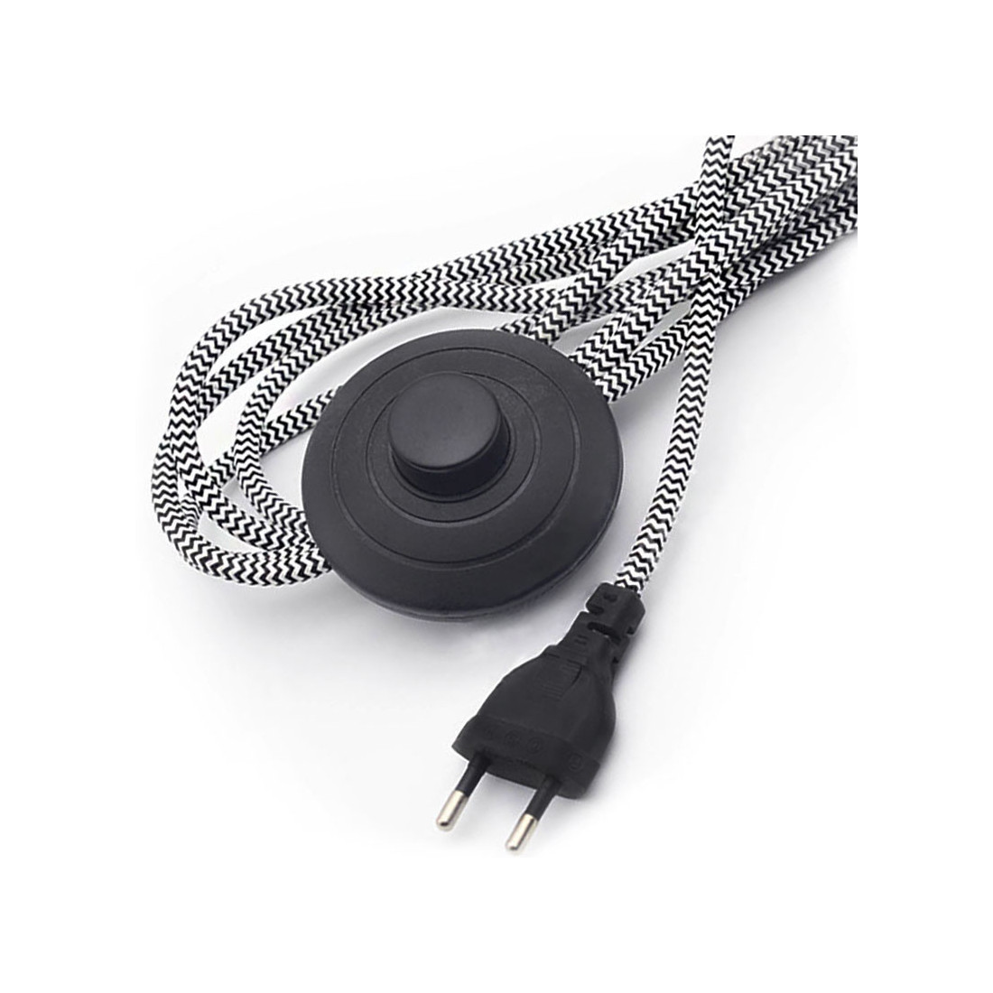 Câble électrique blanc avec Douille E14 et interrupteur, longueur