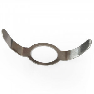 Stainless steel leaf spring with two arms on M10 rod - length 42mm