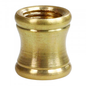 M10 threaded brass sleeve, 14 mm diameter, for installation on threaded pipes - 15 mm high