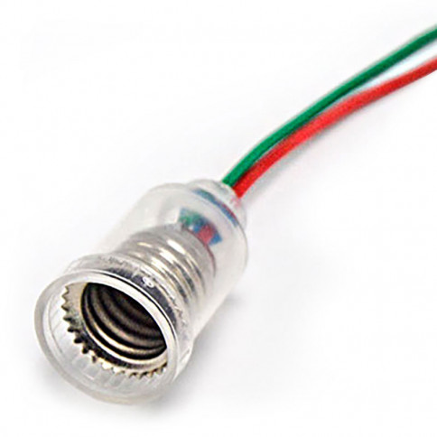 Douille - culot de lampe E10 sur fil diamètre 23mm longueur de câbles 24cm