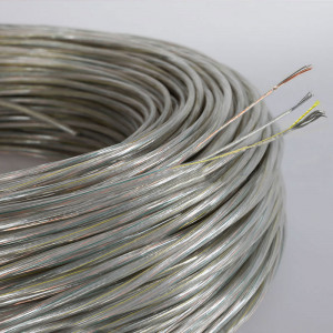 Electrical cable with four 3x0.3mm² conductors on transparent PVC sheath and Teflon-insulated cable