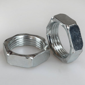 zinc-plated steel nut for M42 threaded tube, 3mm pitch