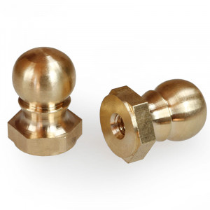 M4 threaded decorative brass ball cap nut